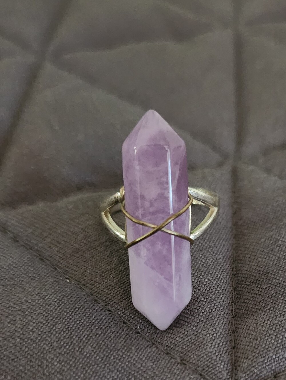 Amethyst Adjustable Crystal Wrap Ring